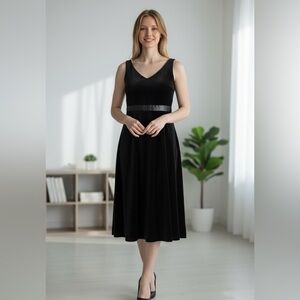 J. Crew Women’s Black Velvet Cocktail Dress Sleeveless V-Neck Party LBD Size 6